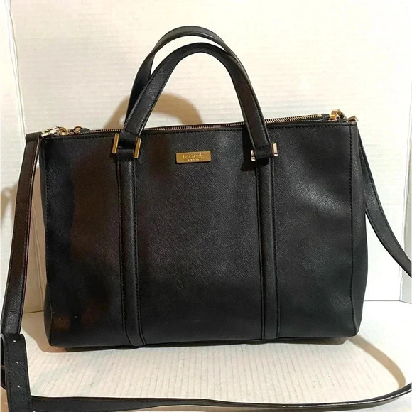 Kate spade black saffiano leather satchel handbag - Picture 1 of 10